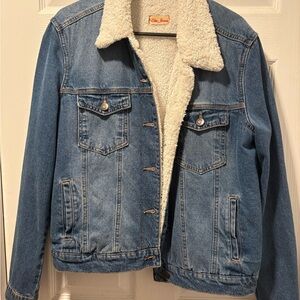 Blue Denim Sherpa Jacket